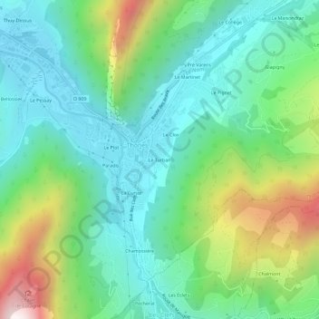 Le Turban topographic map, elevation, terrain