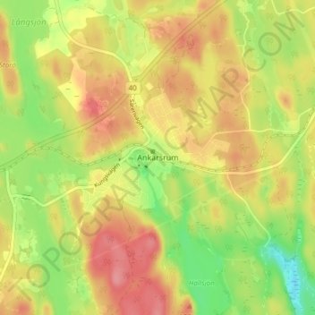Ankarsrum topographic map, elevation, terrain