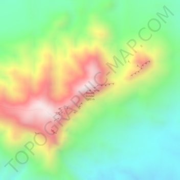 Mount Sonder topographic map, elevation, terrain