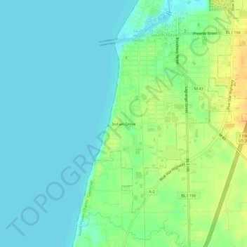 Indian Grove topographic map, elevation, terrain