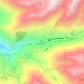Miguir topographic map, elevation, terrain