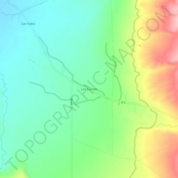 Los Fuertes topographic map, elevation, terrain