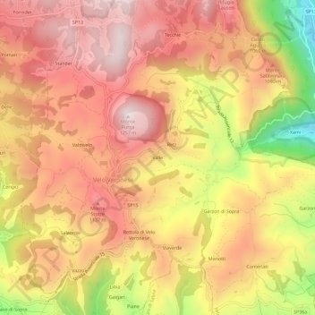Valle topographic map, elevation, terrain