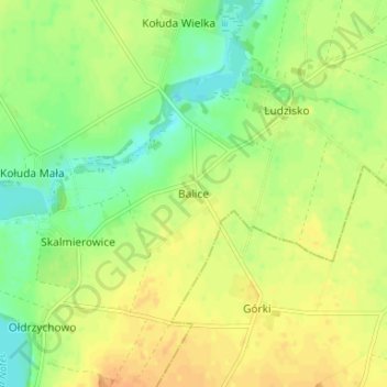 Balice topographic map, elevation, terrain