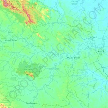 Mersam topographic map, elevation, terrain