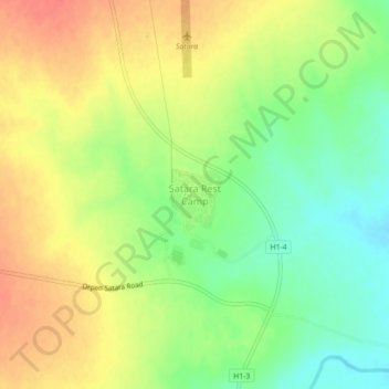 Satara Rest Camp topographic map, elevation, terrain