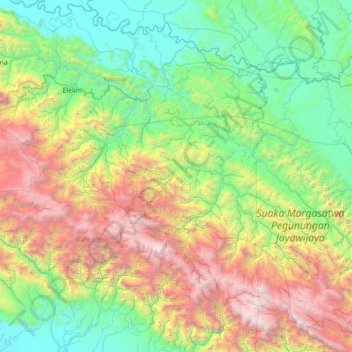 Distrik Ubalihi topographic map, elevation, terrain