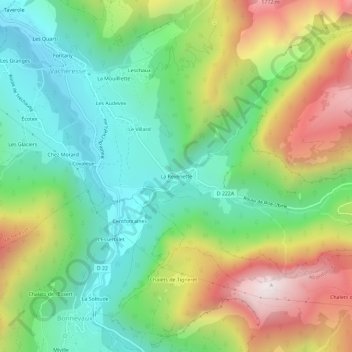 La Revenette topographic map, elevation, terrain