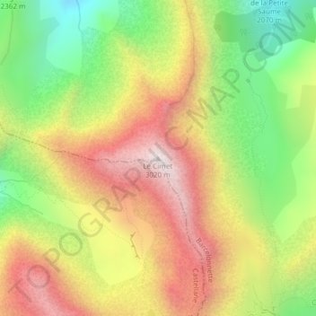 Le Cimet topographic map, elevation, terrain