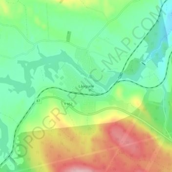 Långsele topographic map, elevation, terrain