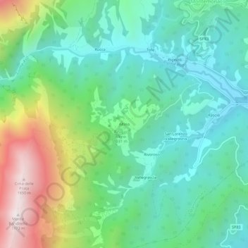 Altino topographic map, elevation, terrain