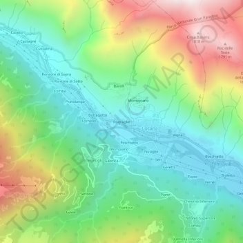 Roncaglie topographic map, elevation, terrain