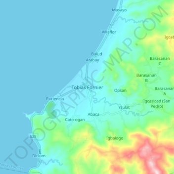 Tobias Fornier topographic map, elevation, terrain