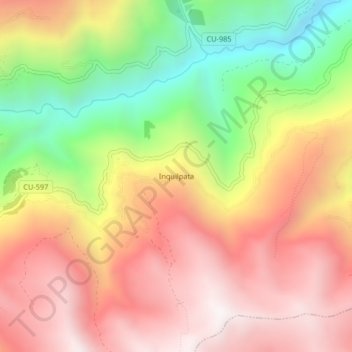 Inquilpata topographic map, elevation, terrain