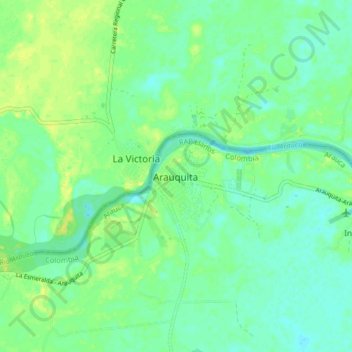 Arauquita topographic map, elevation, terrain