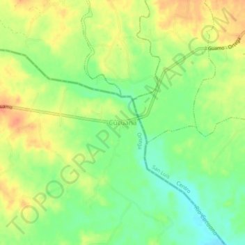 Cucuana topographic map, elevation, terrain