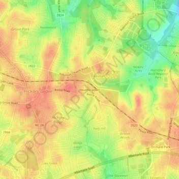 Heatherwood topographic map, elevation, terrain