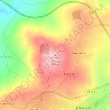 Senhora da Graça topographic map, elevation, terrain