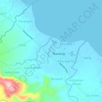Barangay 10 topographic map, elevation, terrain