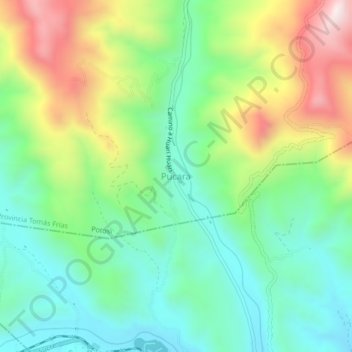 Pucara topographic map, elevation, terrain
