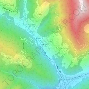Casada topographic map, elevation, terrain