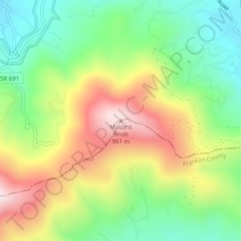 Masons Knob topographic map, elevation, terrain