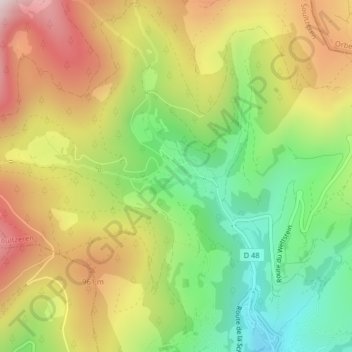 Hirsteren topographic map, elevation, terrain