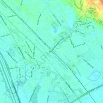 Ysleta topographic map, elevation, terrain