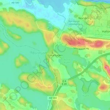 Fiskarhagen topographic map, elevation, terrain