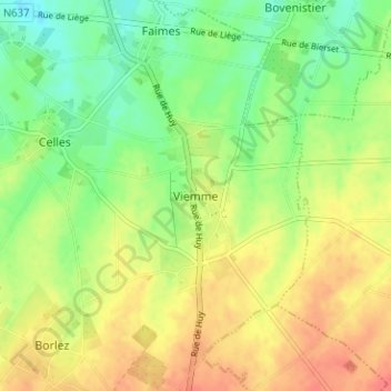 Viemme topographic map, elevation, terrain