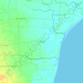 Ticalan topographic map, elevation, terrain