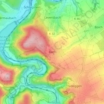 Rath topographic map, elevation, terrain