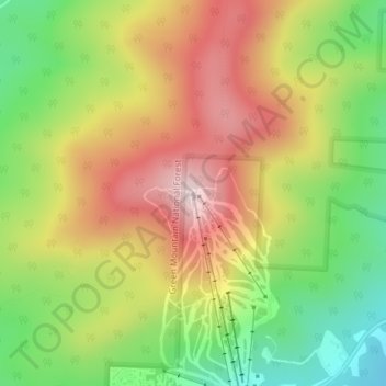 Bromley Mountain topographic map, elevation, terrain