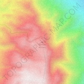 Sierras Azules topographic map, elevation, terrain