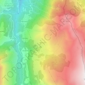 Béranger topographic map, elevation, terrain