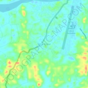 Teluk Bayur topographic map, elevation, terrain