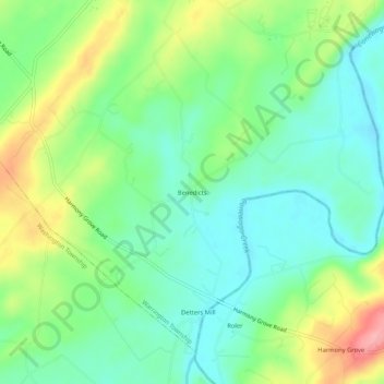 Benedicts topographic map, elevation, terrain