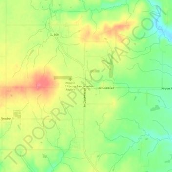 East Newbern topographic map, elevation, terrain