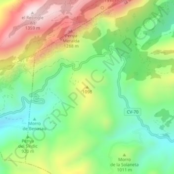 1098 topographic map, elevation, terrain