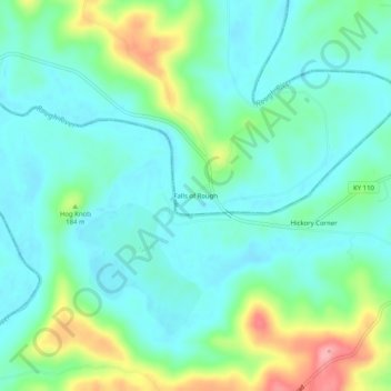 Falls of Rough topographic map, elevation, terrain