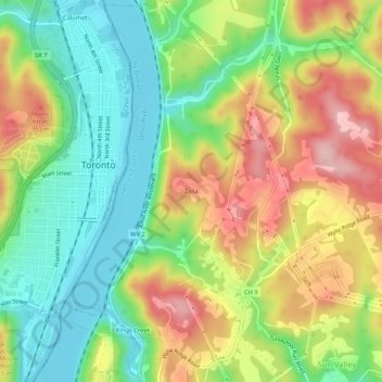 Zalia topographic map, elevation, terrain