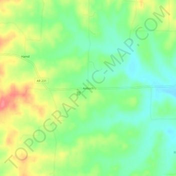 Antioch topographic map, elevation, terrain