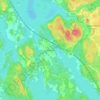 Luikonlahti topographic map, elevation, terrain