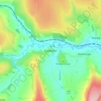 Castleton topographic map, elevation, terrain