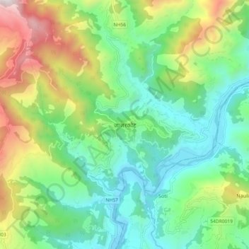 Jajarkot topographic map, elevation, terrain