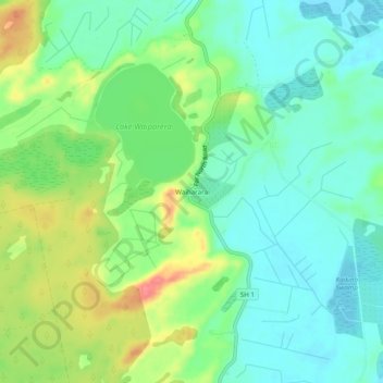 Waiharara topographic map, elevation, terrain