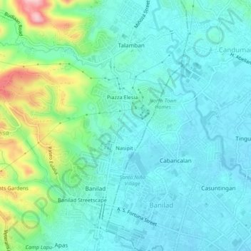 Talamban topographic map, elevation, terrain