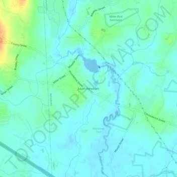 South Rehoboth topographic map, elevation, terrain