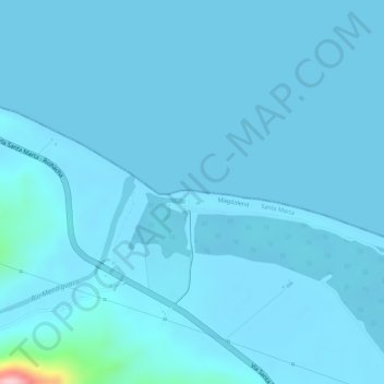 Playa Mendihuaca topographic map, elevation, terrain