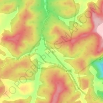 Chilpi topographic map, elevation, terrain